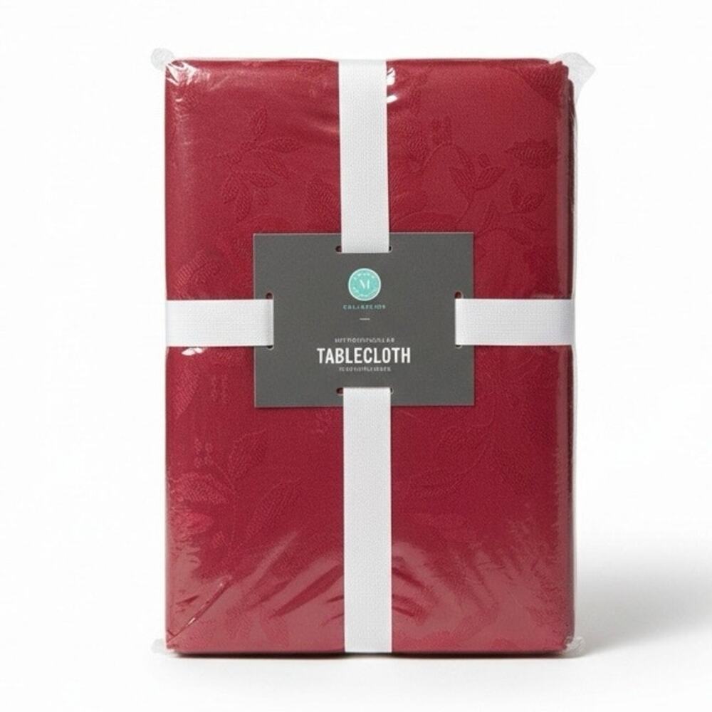 Martha Stewart Collection Tablecloth Rectangular 102” + 6 Napkins Holiday Holly